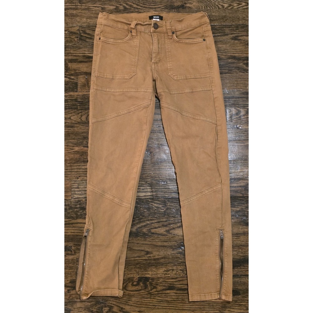 BDG Women's Brown Straight Leg Zipper Pants Size 27